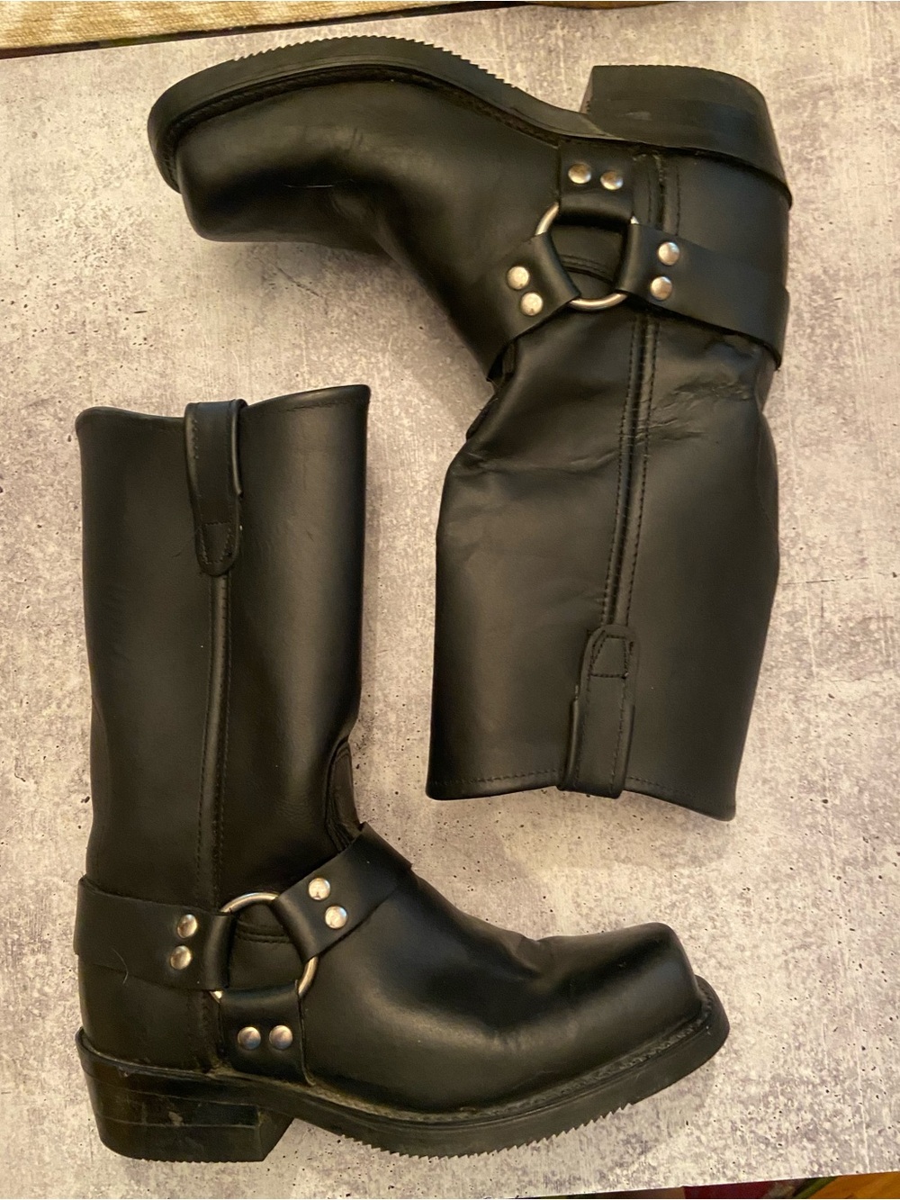 Double H Leather Harness Pull On Motorcycle Boots